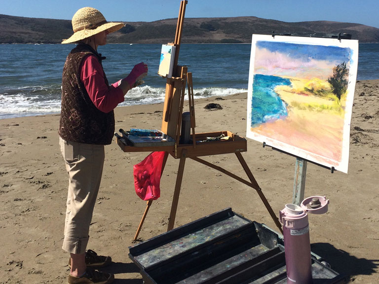 Painting on the beach